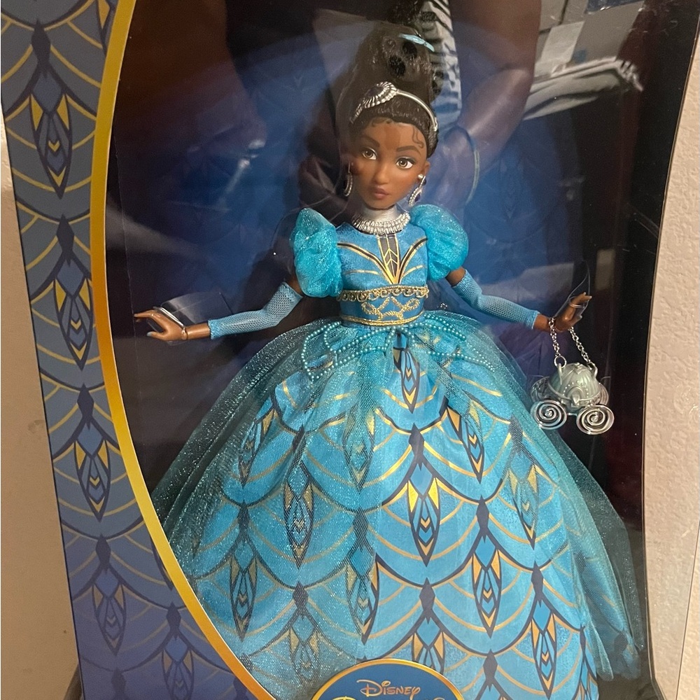 Disney Tiana Doll in Elegant Blue and Gold Dress